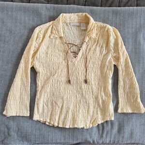 Vintage Yellow Textured Blouse